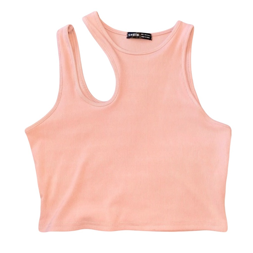 NWOT SHEIN PINK ASYMMETRICAL CUT-OUT TANK // SIZE SMALL 🩷